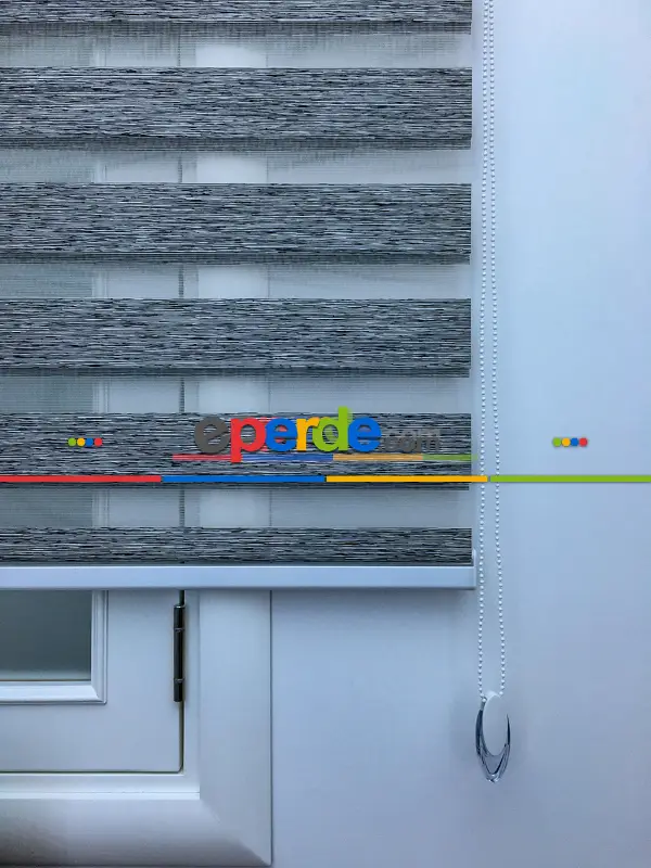 Füme Bambu Zebra Perde- Füme