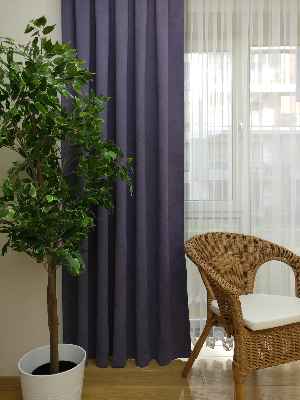 Mor Düz Fon Perde - Mor