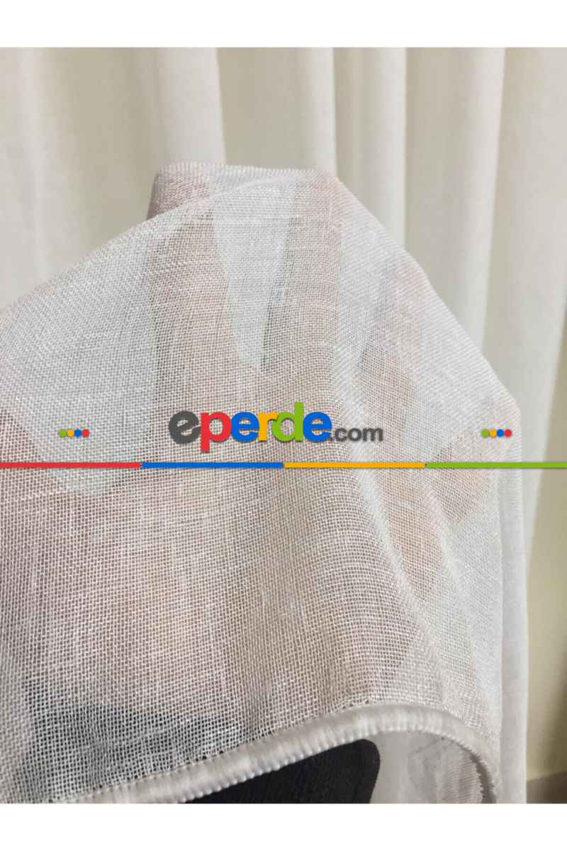 Taç Natural Keten Tül - Düz Dikiş Pilesiz 200cm X 270cm 