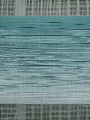 Zebra Perde - Geçişli Kırık Pileli Zebra Perde- Turkuaz Yeşili Ara Renk