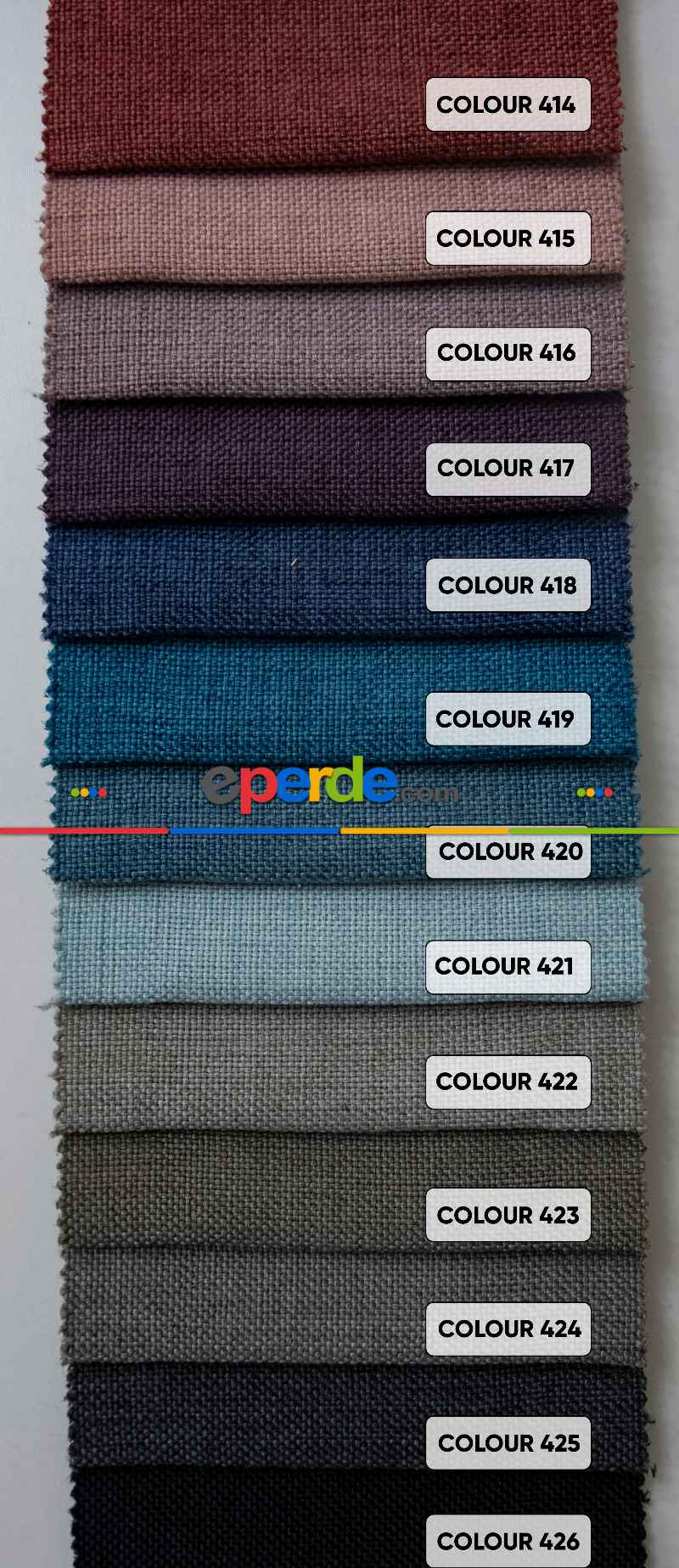 Oturma Odası -  Düz Fon Perdelik Modern Keten Kumaş