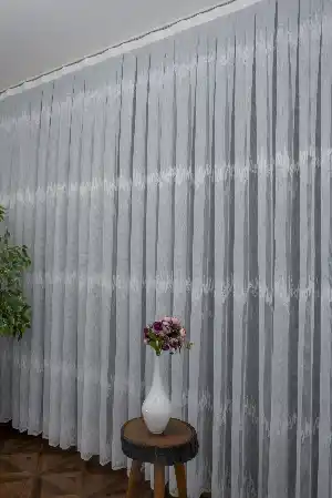 Taç Fransız Dantel Örme Tül Perde Konak152