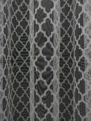 Damask Desen Fransız Dantel Örme Tül Perde & Kruvaze Perde- Ekru