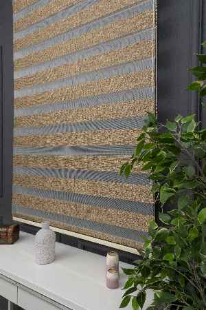 Zebra Perde - Düz Bambu Zebra Perde Kalın Dokulu