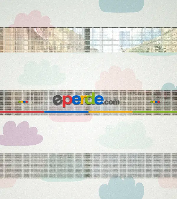 Bulut Desenli Baskılı Zebra Perde- Çok Renkli