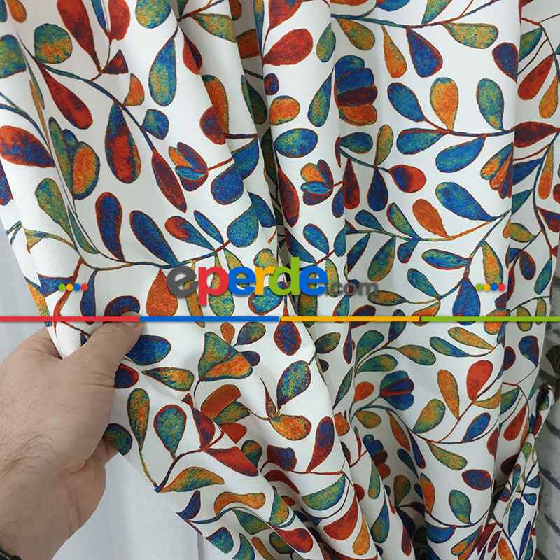 Mutfak Perdesi Kanat Fon Perde Desenli-  Çok Renkli 3