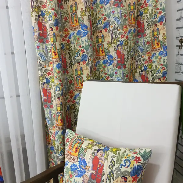 Popart Desenli Fon Perde Evmpopart5 Kumaşı Kalındır Duck Bezi Değildir- Çok Renkli 3