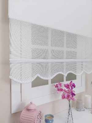 Çift Sistem Tül Stor Beyaz İnce Çizgili Modern Series- Beyaz