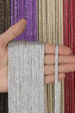 Jumbo Zincir Serisi İp Perde Gri Gümüş- Gri-füme-antrasit-gümüş Simli