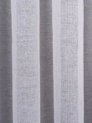 Hazel Beyaz-kahverengi Detaylı Keten Düz Tül Perde Gramajlı