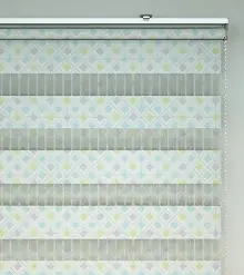 Geometrik Desenli Baskılı Zebra Perde- Çok Renkli