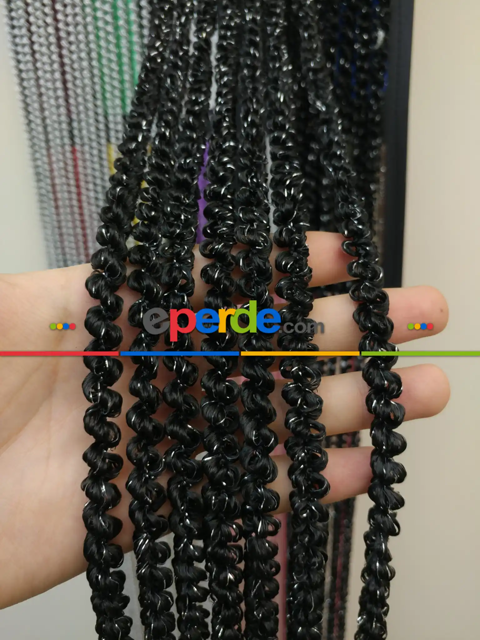 Duble Bukle İp Perde (beyaz, Krem, Gri, Kırmızı, Bordo, Siyah, Mavi, Pembe, Sarı)- Siyah-yeşil-mavi-gri-füme-antrasit-kırmızı-sarı-beyaz-krem