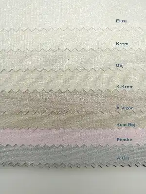 Yaldızlı Stor Perde Pastel Simli Serisi (pvc Kaplama) Kalın Dokulu 8 Farklı Renk- Krem Koyu