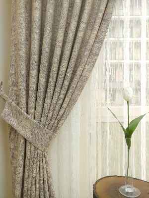 Mürdüm Krem- Düz Jakar Fon Perde (180)- Krem-mürdüm