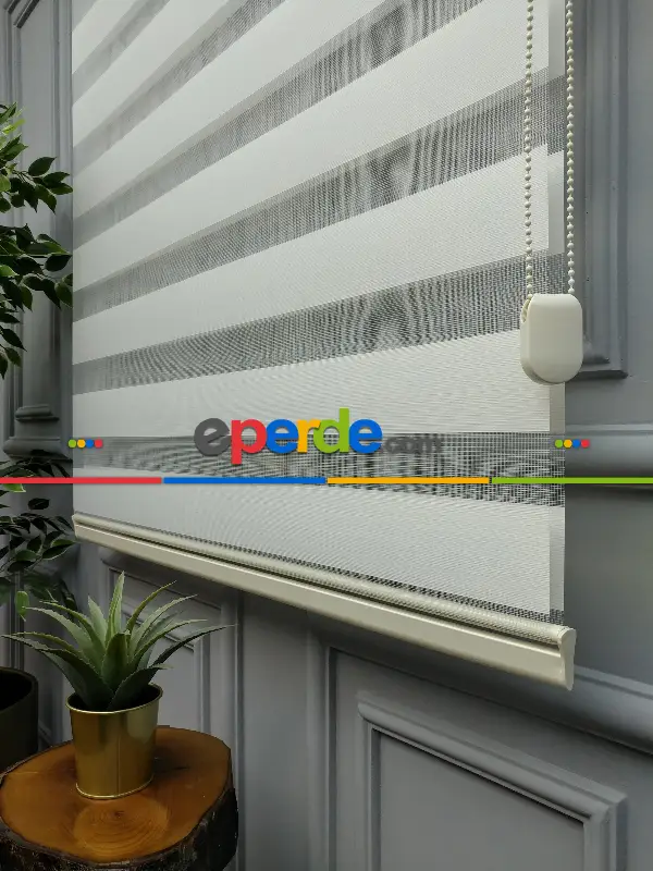 Salon Zebra Perde - 2021 Sezonu - Zebra Perde - Bambu Zebra Perde- Krem