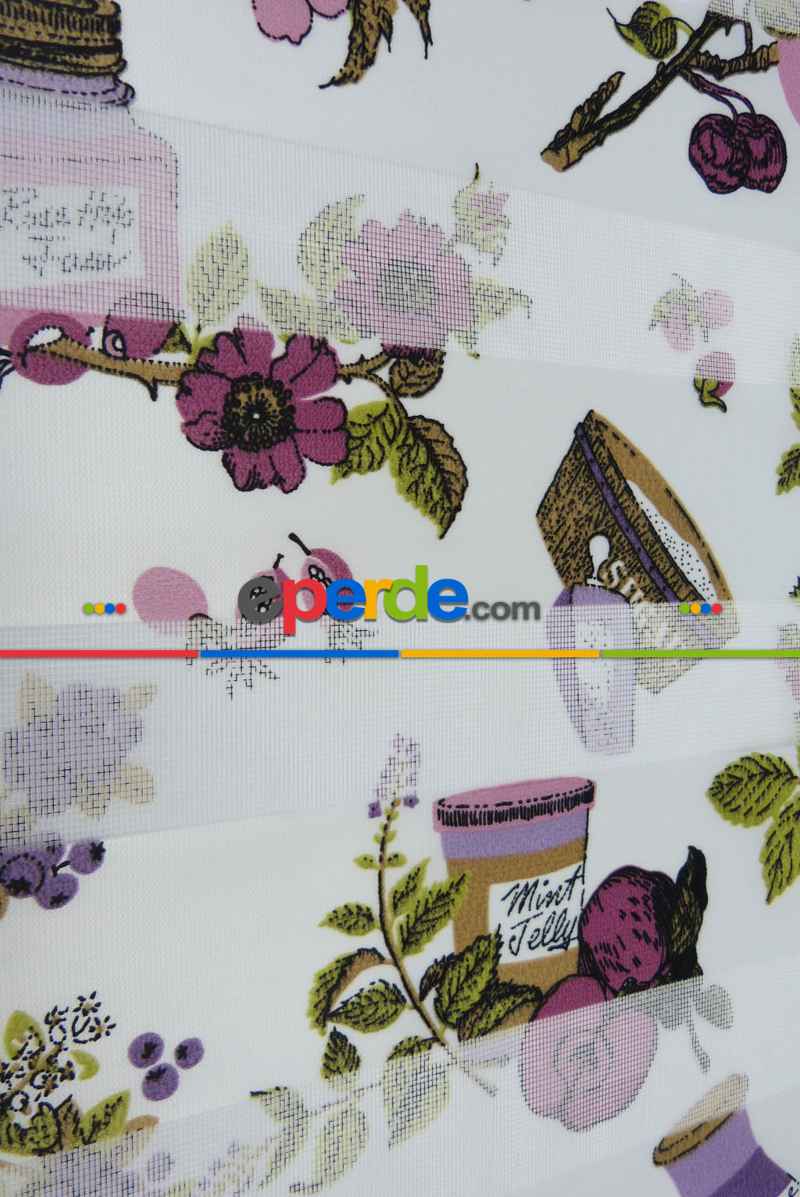 Mutfak Zebra Perde- Eflatun