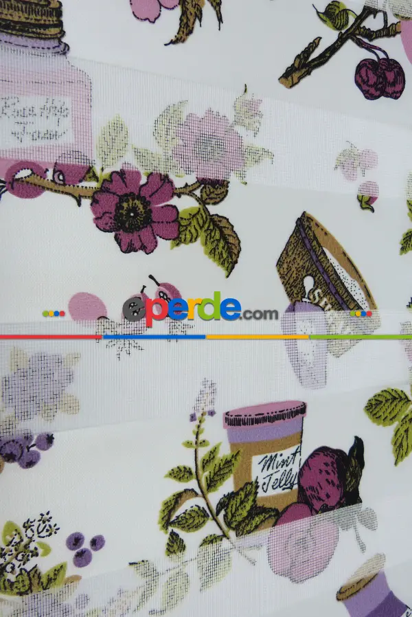 Mutfak Zebra Perde- Eflatun