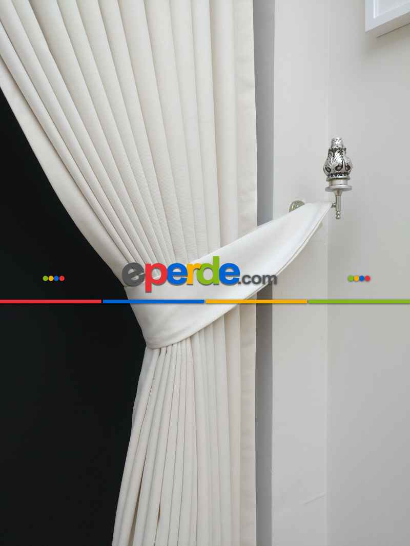 Düz Renk Dökümlü Fon Perde (150)- Beyaz