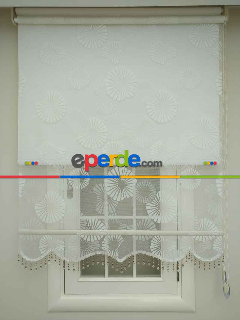 Çiftli Sistem Tül Ve Stor Perde- Krem Açık-ekru