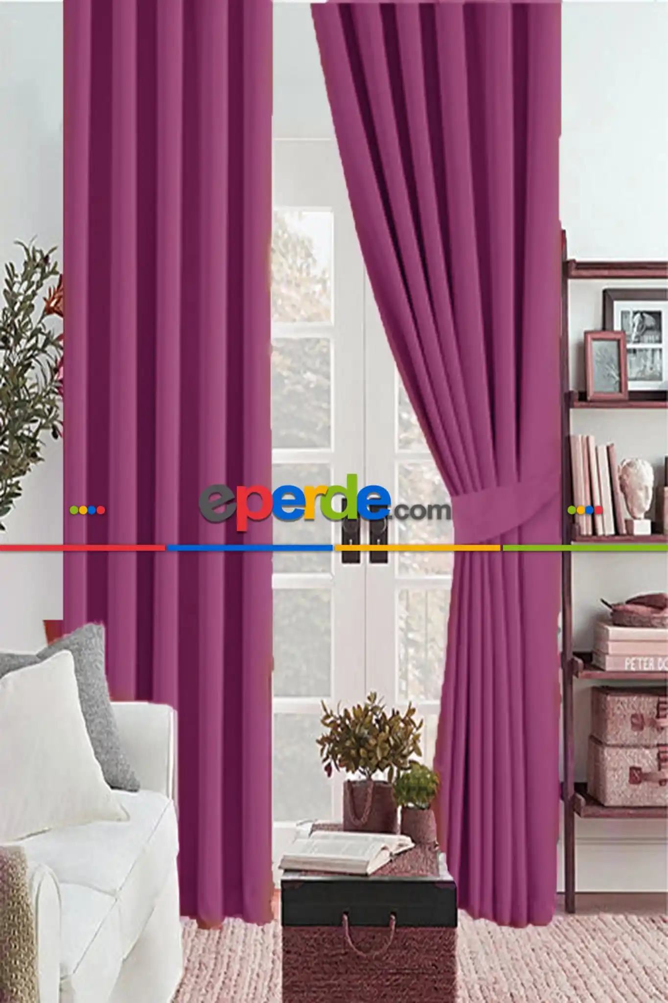 Mürdüm Karartma Blackout Güneşlik Fon Kalın Perde