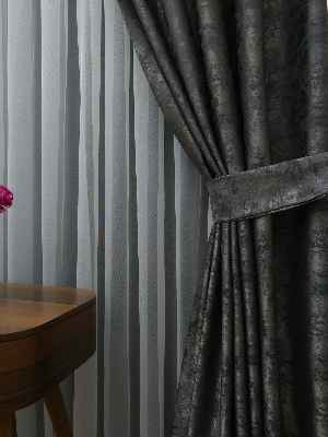 Gri - Katyonik Jakar Fon Perde- Gri-füme-antrasit