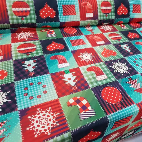 Yılbaşı Desenli Fon Perde K731 Kumaşı Kalındır Duck Bezi Değildir.- Siyah-Kahverengi-Beyaz-Krem