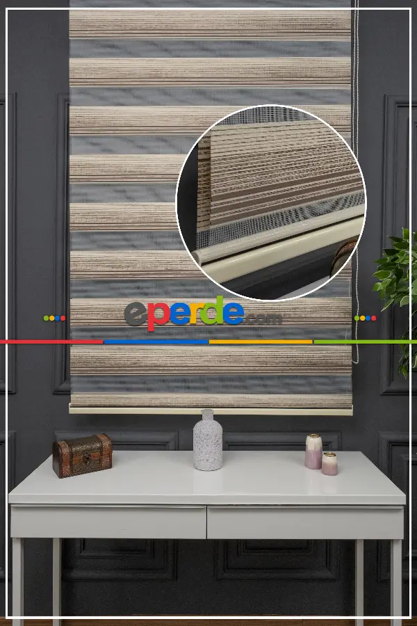 Zebra Perde - Geçişli Mikro Pileli Zebra Perde