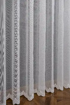 Brillant Grek Etek Uçlu Tül Sade Modern Tasarım Tül