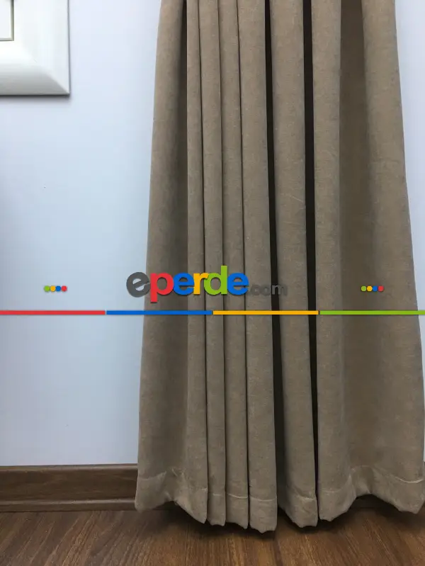 Açık Vizon Düz Fon Perde (280 Eninde)- Açık Vizon