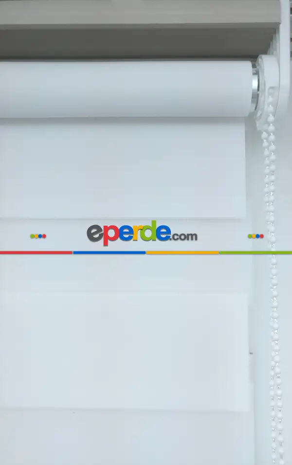 Mutfak - Zebra Perde-tual Beyaz Renk Düz Zebra Perde- Beyaz