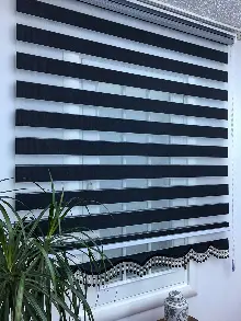 Zebra Perde - Düz Zebra Perde- Siyah