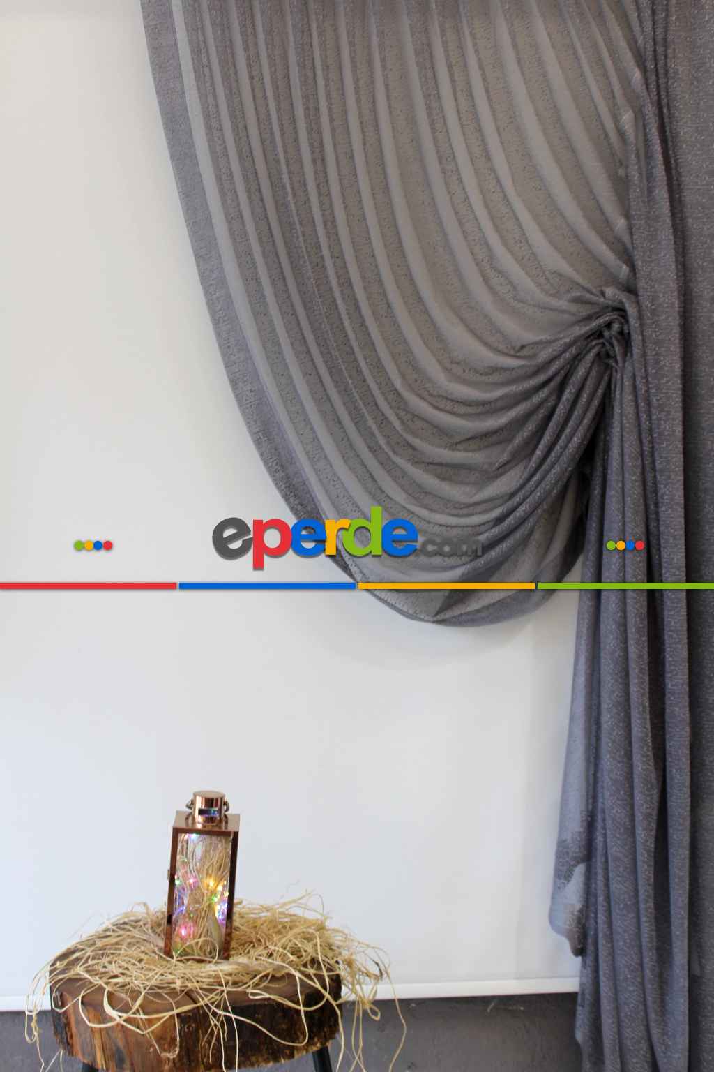 Mekanizmalı Fon Perde Füme- Füme