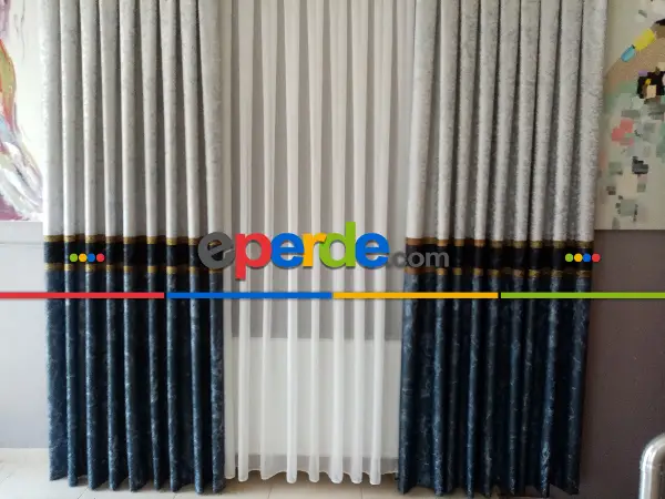 Brillant Pano Fon Perde Orjinal Brillant Gallery Liva Boner Serisi 1. Kalite- Mavi