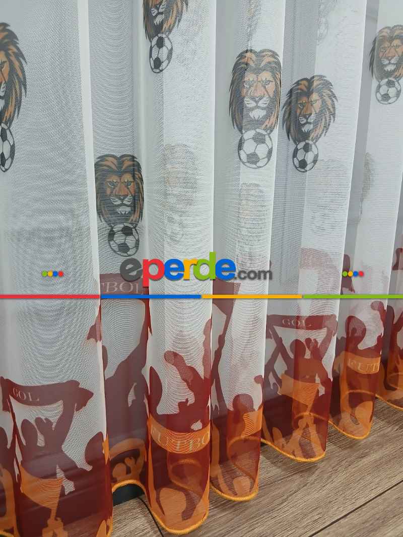 Gs Ultraslan Cimbom Taraftar Sarı Kırmızı Tül Perde