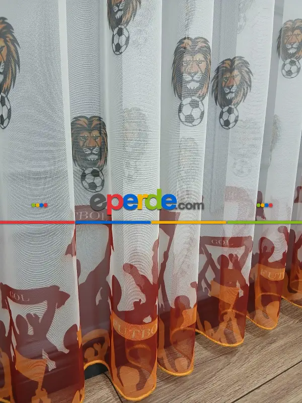 Gs Ultraslan Cimbom Taraftar Sarı Kırmızı Tül Perde