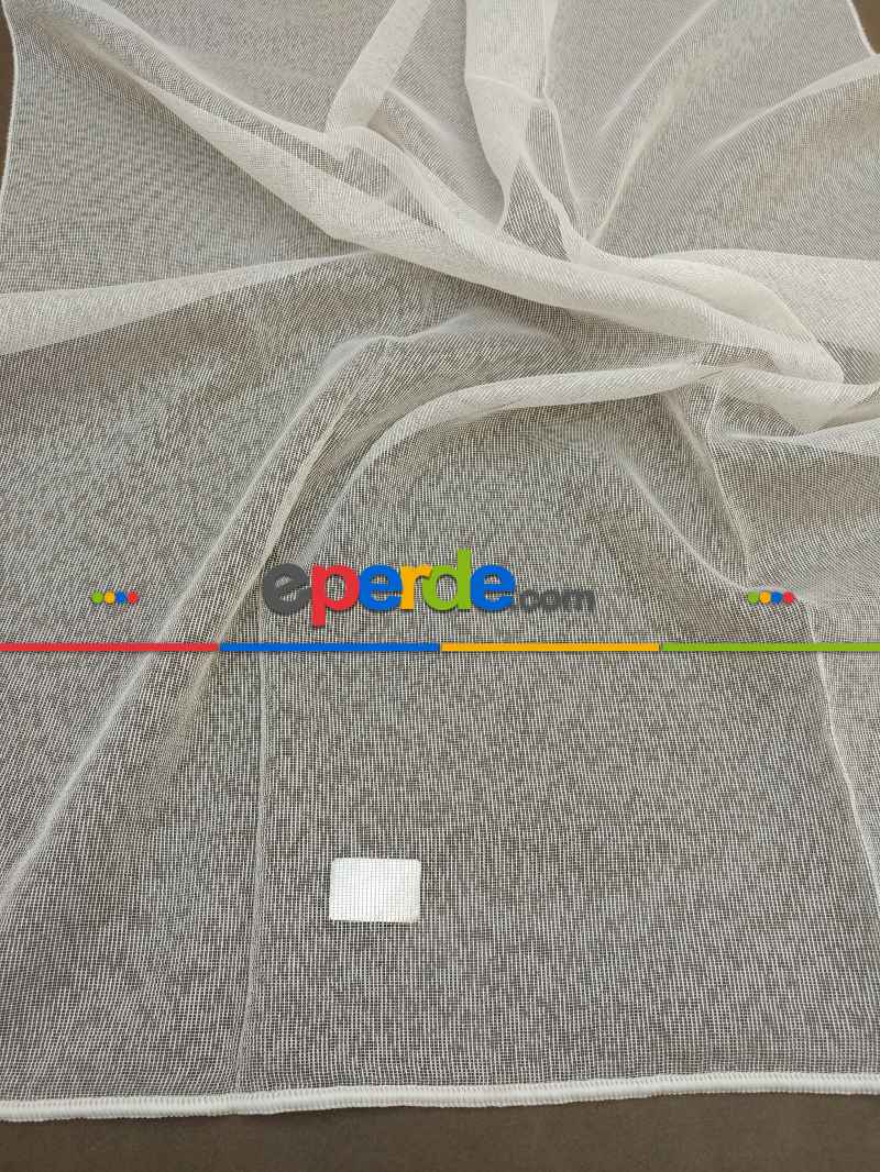 Salon Tül Perde - Zerafet Serisi 2021 Modern Mekanlarınız İçin Düz Armür Tül Perde(ütü Gerektirmez)- Ekru