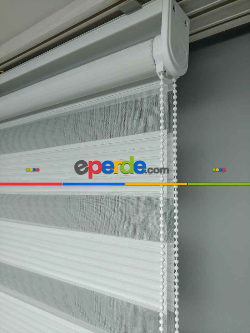 Mutfak - 2021 Sezonu - Zebra Perde - Dar Plise (pileli) Zebra Perde- Beyaz