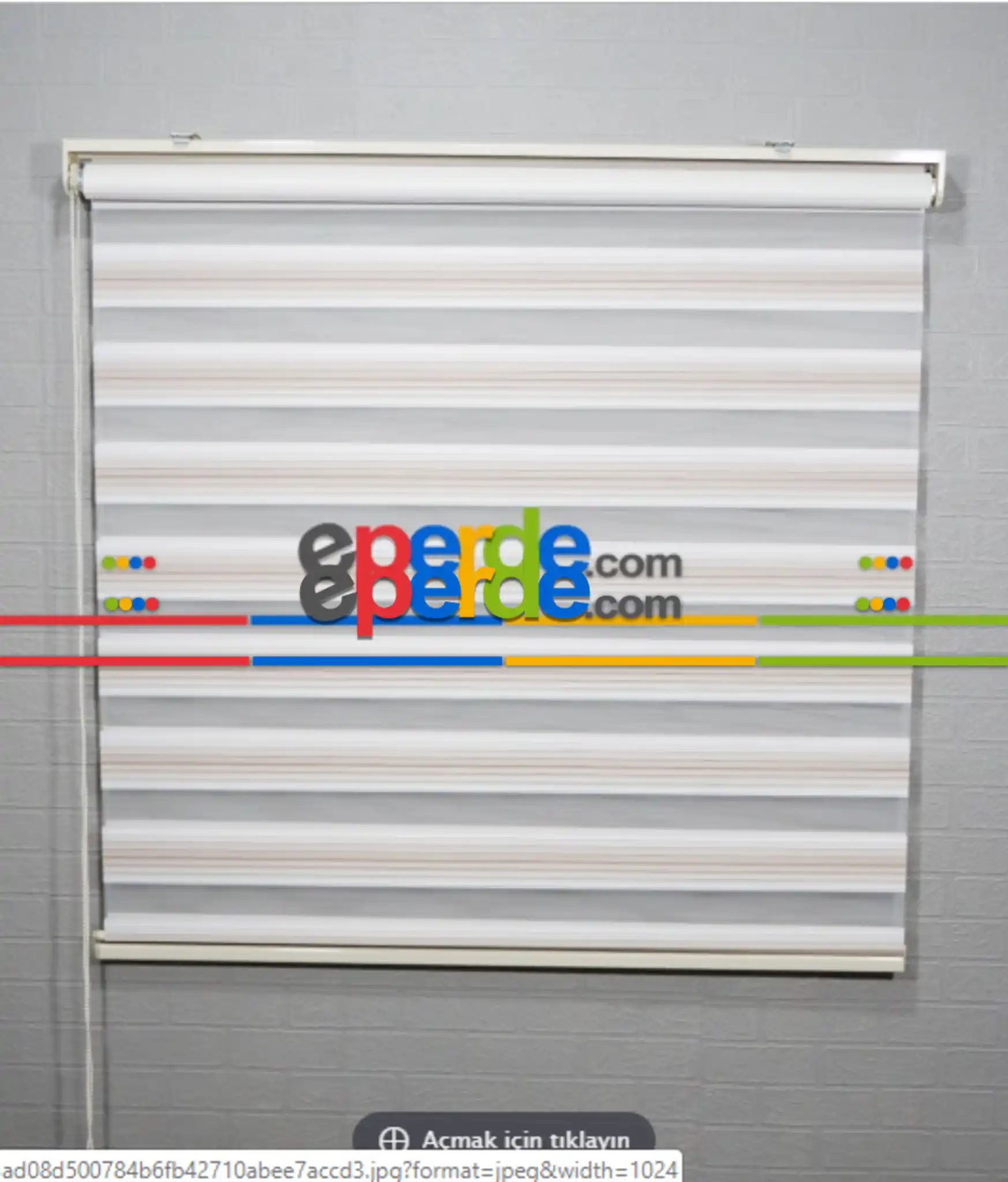 Salon - Beyaz Açık Kahve Pilise Zebra Perde- Beyaz-kahve Açık- Çok Renkli 2