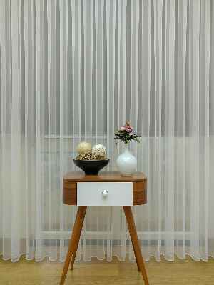 Salon Tül Perde - Dönergücü - Pırıltı Mat Zemin Tül Perde Ekru Renk 1.kalite- Ekru