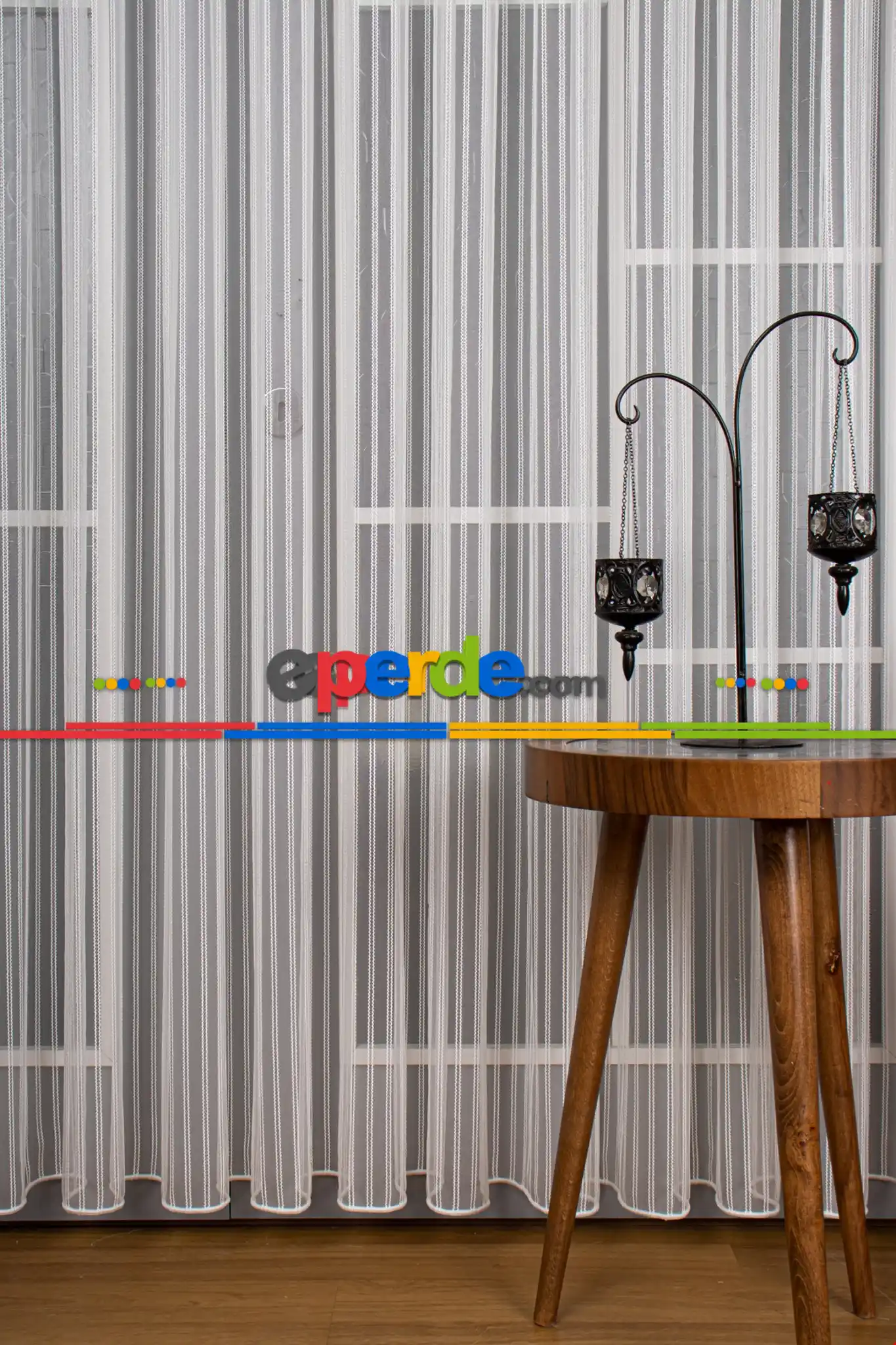 Modern Simli Düz Çizgili Makarna Desen Tül 1:kalite (dikim Ücreti Fiyata Dahildir)