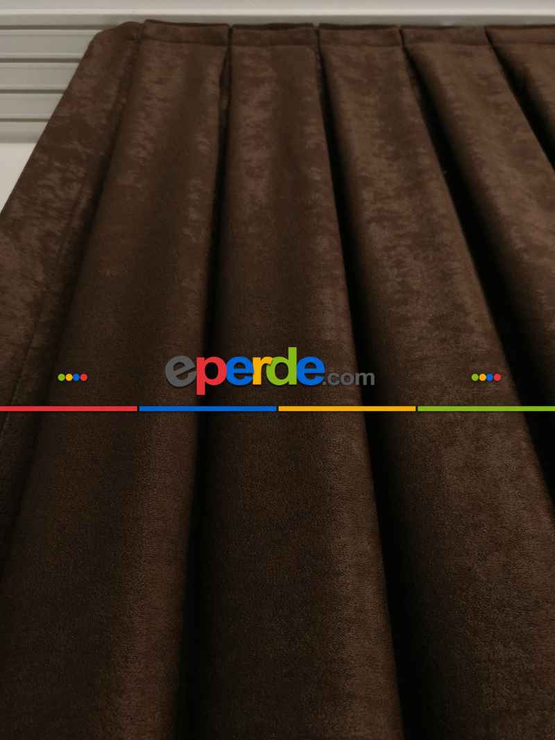 Salon - Soft Fon Perde Sütlü Kahve Dökümlü En - Sütlü Kahve