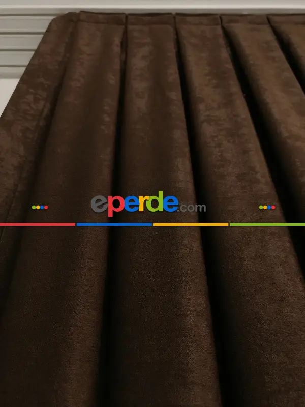 Salon - Soft Fon Perde Sütlü Kahve Dökümlü En - Sütlü Kahve