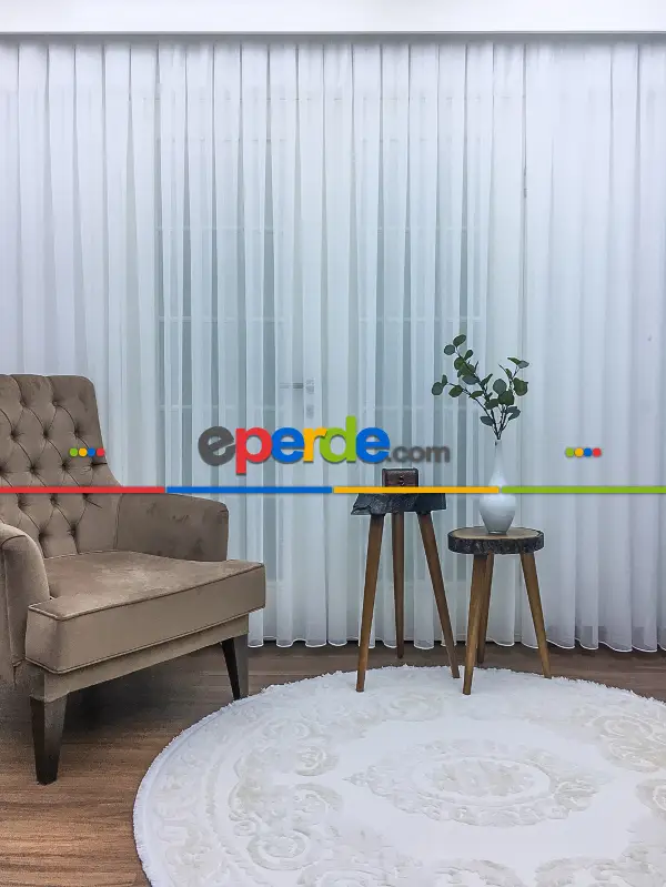 Bebek Odası Tül Perde - Lüx Tül Perde Ve Kruvaze Perde Saf Keten Doku Beyaza Yakın- Ekru