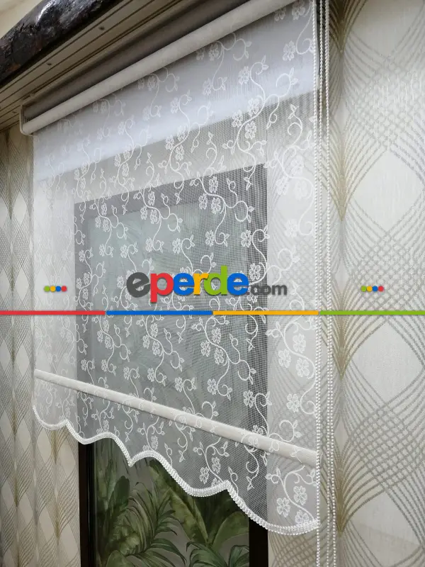 Çifli Sistem Tül Ve Stor Perde Bdz ( 824 )- Beyaz