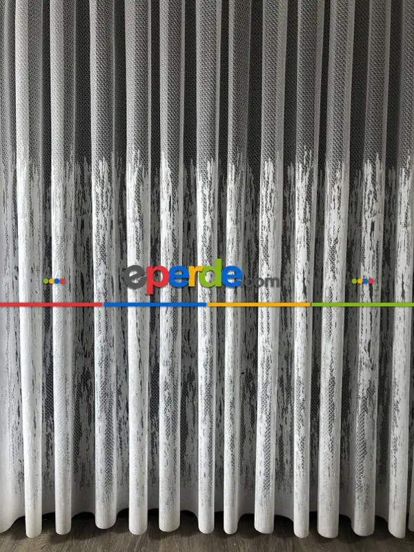 Alev Desen Tül Perde Tek Kanat - Ekru