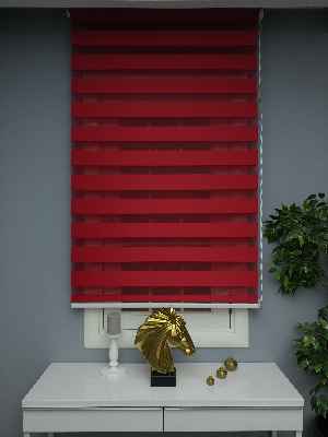 Salon - Perle Home Düz Zebra Perde Kırmızı