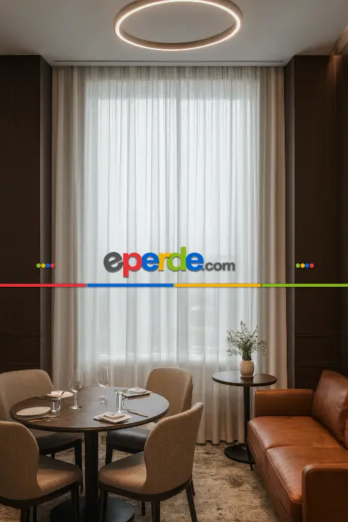 Salon - Bambu Düz Esneme Yapmaz Tül - Ekru