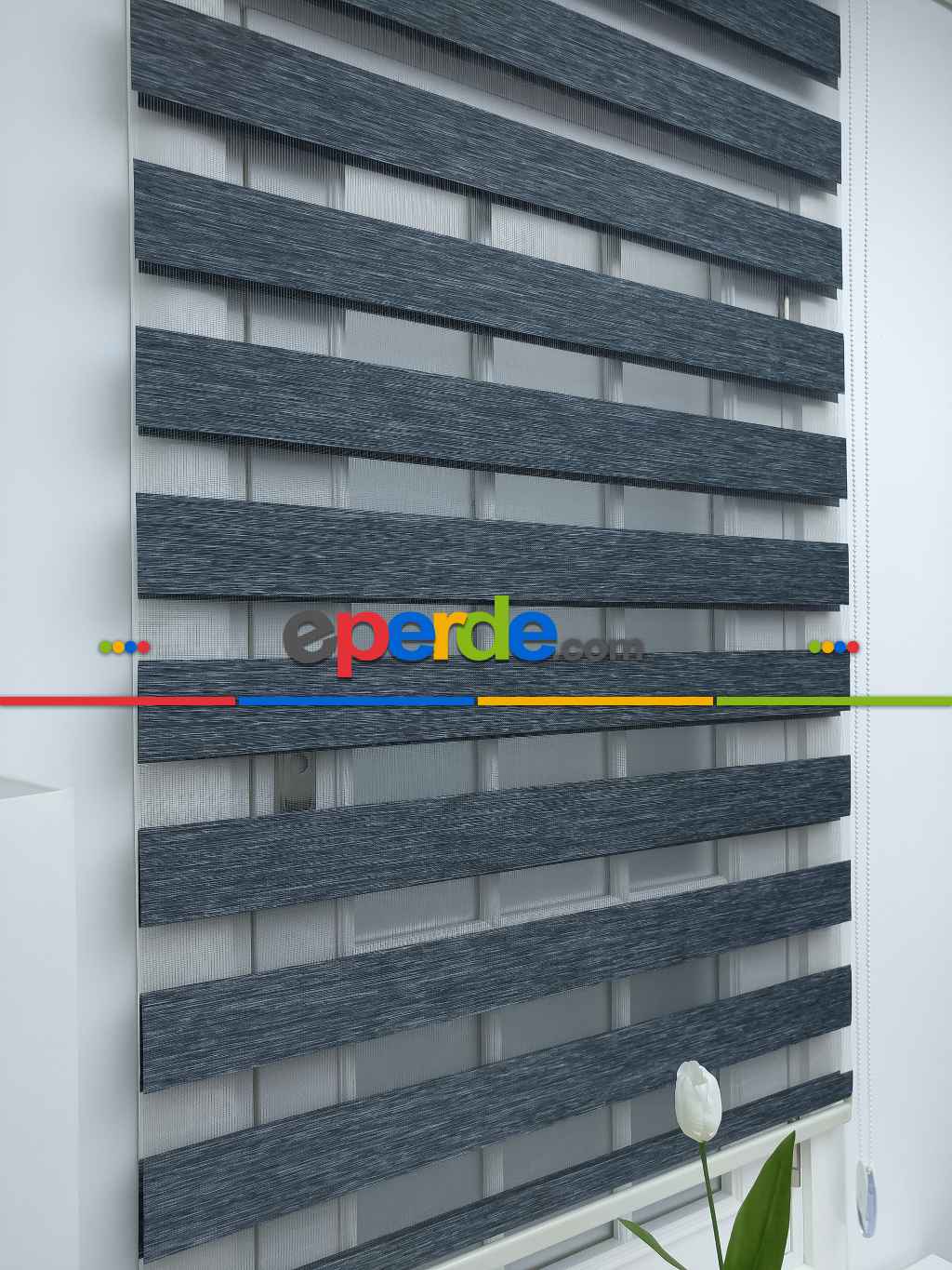 Salon Zebra Perde -Indirimli !!! Füme Gri Bambu Zebra Perde Ozel Fiyat- Gri-Füme-Antrasit