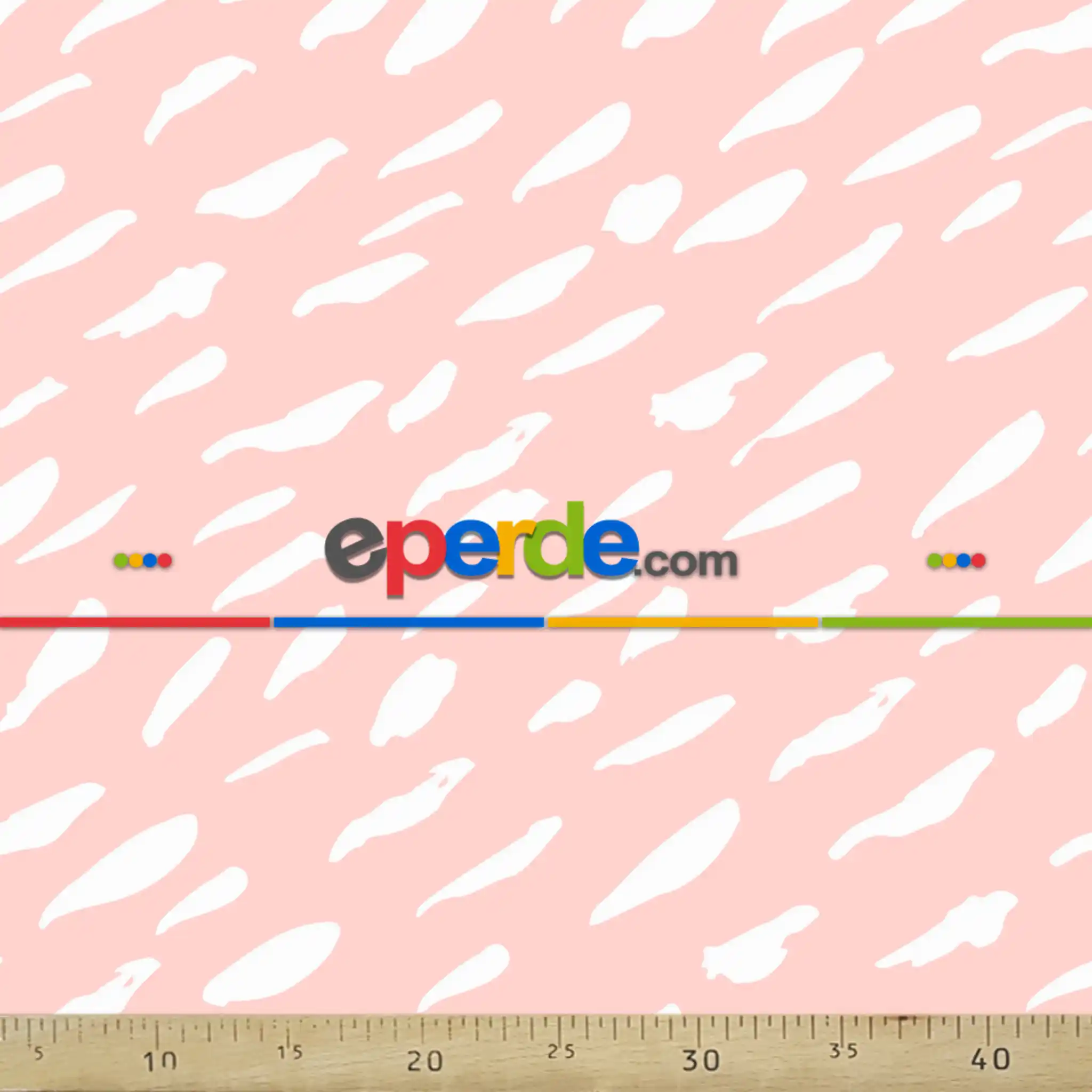 Suluboya Desenli Fon Perde Evm996-3 Kumaşı Kalındır Duck Bezi Değildir- Beyaz