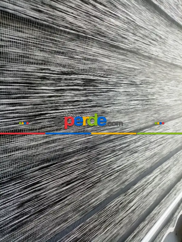 Bambu Zebra 2021 Sezonu Siyah-gri Kırçıllı A Kalite Bambu Zebra Perde- Siyah